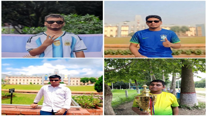 নেই চোখের আলো, তবুও থেমে নেই রাবির দৃষ্টিহীন শিক্ষার্থীদের বিশ্বকাপ উন্মাদনা